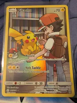 Pokemon TCG Pikachu Secret Rare Full Art Holo 241/236 Cosmic Eclipse 70 HP - Image 1