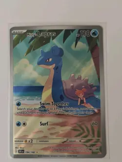 Pokemon Misty's Lapras Illustration Rare Holo 110 HP 194/182 Sv10 English - Image 1