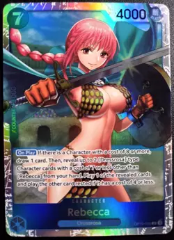 One Piece Card Game🏴‍☠COLOR: BLUE OP10-058 REBECCA SR FOIL NM TCG ENGLISH - Image 1