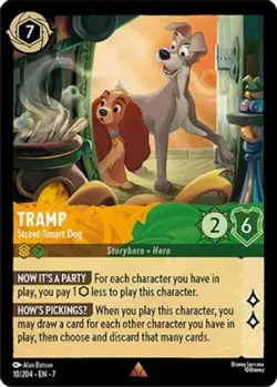 1x Tramp - Street-Smart Dog - 10/204 - Rare NM-Mint Disney Lorcana: Archazia's I - Image 1