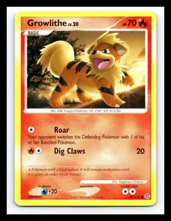 💥 GROWLITHE # 89/132 Secret Wonders Pokemon TCG 2007 Vintage Card - Image 1