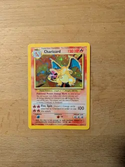 Pokemon Charizard Base Set Holo Rare Card 4/102 Stage 2 120 HP English - Image 2