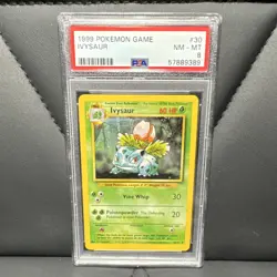 Pokemon Ivysaur 30/102 Base Set Uncommon Regular PSA 8 English 1999 Trading Card - Image 1