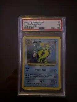 1999 Holo Rare Gyarados 6/102 Shadowless Base Set Pokemon Card TCG PSA 5 - Image 1