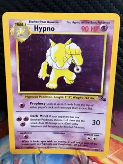 Hypno 8/62 Holo Fossil MP WOTC Pokemon Card 1999 - Image 1