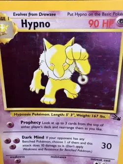 Hypno 8/62 Holo Fossil MP WOTC Pokemon Card 1999 - Image 2