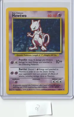 Mewtwo 010/102 Base Set Holo Vintage WOTC Pokemon Card TCG - Image 1