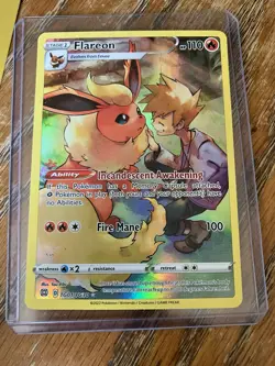 Pokemon Flareon TG01/TG30 Ultra Rare Holo Ability SWSH09 Trainer Gallery Card - Image 1