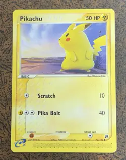 Pikachu 72/100 Sandstorm Common Pokemon Card. - Image 1
