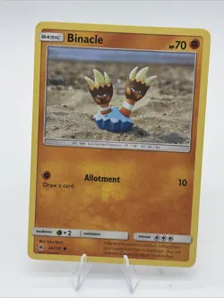 Binacle 66/131 Common Forbidden Light Sun & Moon Pokemon Card NM - Image 1