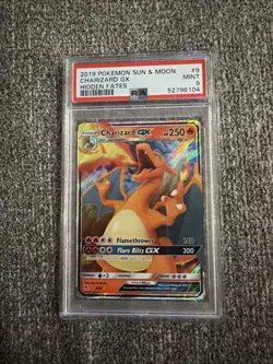 Charizard GX PSA 9 MINT HOLO RARE Sun & Moon Hidden Fates 9/68 Pokemon Card TCG - Image 1