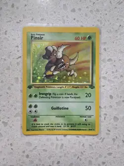 Pokemon Pinsir 1st Edition Holo Rare Jungle 09/64 60 HP Card 1999 English - Image 1