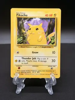 Pikachu Yellow Cheeks 58/102 Pokemon TCG Shadowless Base Set Card - Image 1