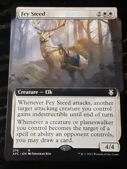 Fey Steed Extended Art , Commander Adventures , NM ,MTG,FREE SHIPPING - Image 1