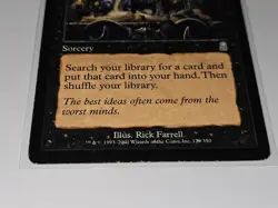 Diabolic Tutor MTG 8th Edition Sorcery Magic Card #129/350 Rick Farrell 2001 - Image 2