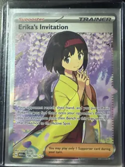 Pokemon TCG Erika's Invitation Scarlet & Violet Holo Ultra Rare Card 196/165 - Image 1