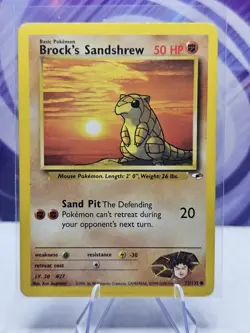 Pokemon TCG Brock's Sandshrew Gym Heroes 72/132 Unlimited Common Card HP - Image 1