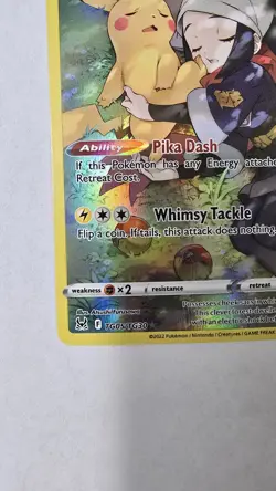 Pokemon Pikachu TG05/TG30 Full Art Ultra Rare Holo Card Swsh11 Lost Origin - Image 2
