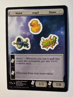MTG Unfinity Sticker Sheet - Weird / Angel / Flame #042 - Image 1