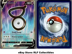 2022 Pokemon, Silver Tempest, #176/195 Unown V, Full Art Ultra Rare - Image 1
