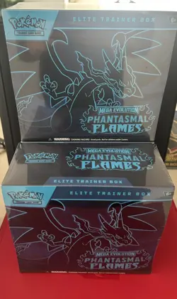Pokemon TCG - Mega Evolution Phantasmal Flames Elite Trainer Box ETB Sealed x3 - Image 1