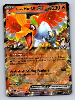 ETHAN'S HO-OH EX 039/182 DOUBLE RARE DESTINED RIVALS POKEMON NM - Image 1