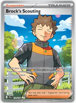 Pokemon TCG Brock's Scouting 179/159 ULTRA RARE Sv Journey Together Holo EN - Image 1