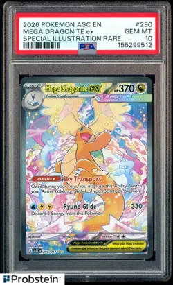 2026 Pokemon Ascended Heroes Mega Dragonite Ex SIR #290/217 PSA 10 GEM MINT - Image 1