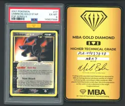 2007 Pokemon Pop Series 5 #17 Umbreon Gold Star PSA 6 " MBA 7 NM GOLD DIAMOND " - Image 4