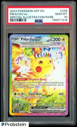 2024 Pokemon SSP EN #238 Pikachu ex Special Illustration Rare PSA 10 GEM MINT - Image 1