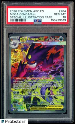 2026 Pokemon Ascended Heroes ASC EN Mega Gengar Ex SIR #284 PSA 10 GEM MINT - Image 1