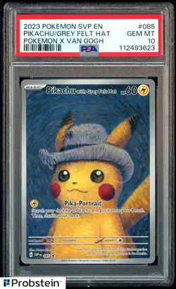 2023 Pokemon SVP EN Pokemon X Van Gogh #085 Pikachu With Grey Felt Hat PSA 10 - Image 1