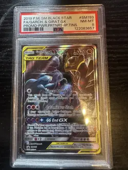 Pokemon TCG Garchomp & Giratina GX SM193 Tag Team Black Star Promo NM-MT PSA 8 - Image 1