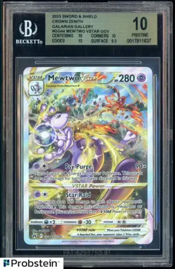 2023 Pokemon SWSH Crown Zenith Galarian Gallery Mewtwo VSTAR BGS 10 PRISTINE - Image 1