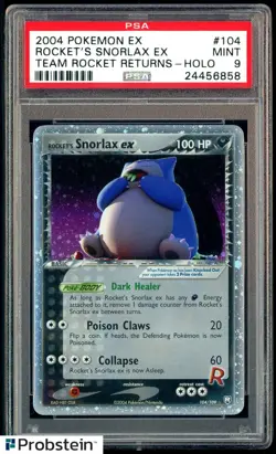 Pokemon Rocket's Snorlax ex EX Team Rocket Returns Holo Ultra Rare #104 PSA 9 - Image 1