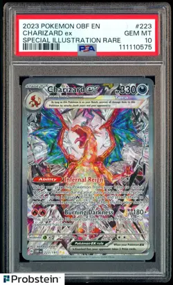2023 Pokemon OBF EN #223 Charizard ex Special Illustration Rare PSA 10 GEM MINT - Image 1
