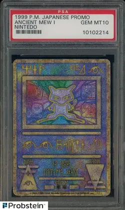 1999 Pokemon Japanese Promo Nintedo Error Ancient Mew I PSA 10 GEM MINT - Image 1