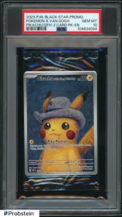 Pokemon Pikachu with Grey Felt hat Van Gogh 085 Graded Sealed Promo PSA 10 - Image 1