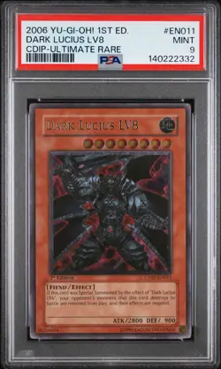2006 Yu-Gi-Oh! Dark Lucius LV8 Cyberdark Impact CDIP 1st Edition UTR PSA 9 - Image 1