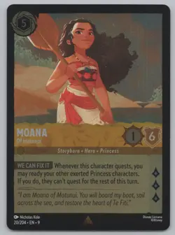 Disney Lorcana Cold Foil - Moana - Of Motunui 20/204 - Fabled - Image 1