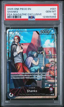 Shanks PSA 10 One Piece English Card Magazine Exclusive Promo OP09-001 2025 - Image 2