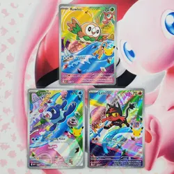 Rowlett 043 + Litten 044 + Popplio 045 - First Partner Pokemon Cards - #L683 - Image 1
