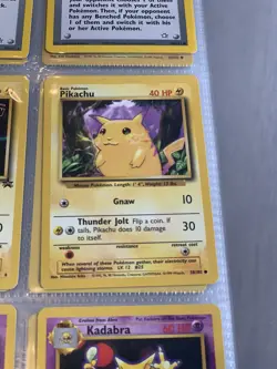 Pikachu 58/102 Yellow Cheeks Base Set Non-Holo Pokemon Card LP WOTC Vintage - Image 1