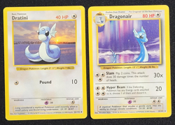 Pokemon TCG Dratini Uncommon 26/102 Shadowless Dragonair Rare 18/102 Base LP/MP - Image 1