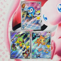 Piplup 042 + Chimchar 041 + Turtwig 040 - First Partner Pokemon Cards - #L684 - Image 1