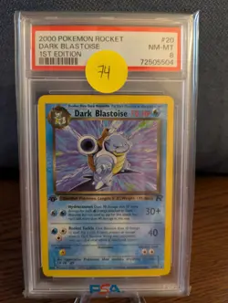 2000 POKEMON ROCKET 20 DARK BLASTOISE 1ST EDITION PSA 8 - Image 1