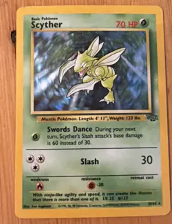 Pokemon Scyther 10/64 Jungle Unlimited Holo LP-NM - Image 1