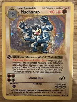 Pokemon Machamp 8/102 Deck Exclusives Base Set Holo Rare 1st Edition Shadowless - Image 1