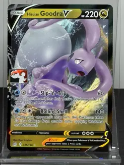 Hisuian Goodra V 135/196 LOR Prize Pack Play! Pokemon Holo Stamped Near Mint NM - Image 1