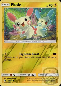 Plusle 33/73 C Shining Legends Pokemon Reverse Holo NM/M - Image 3